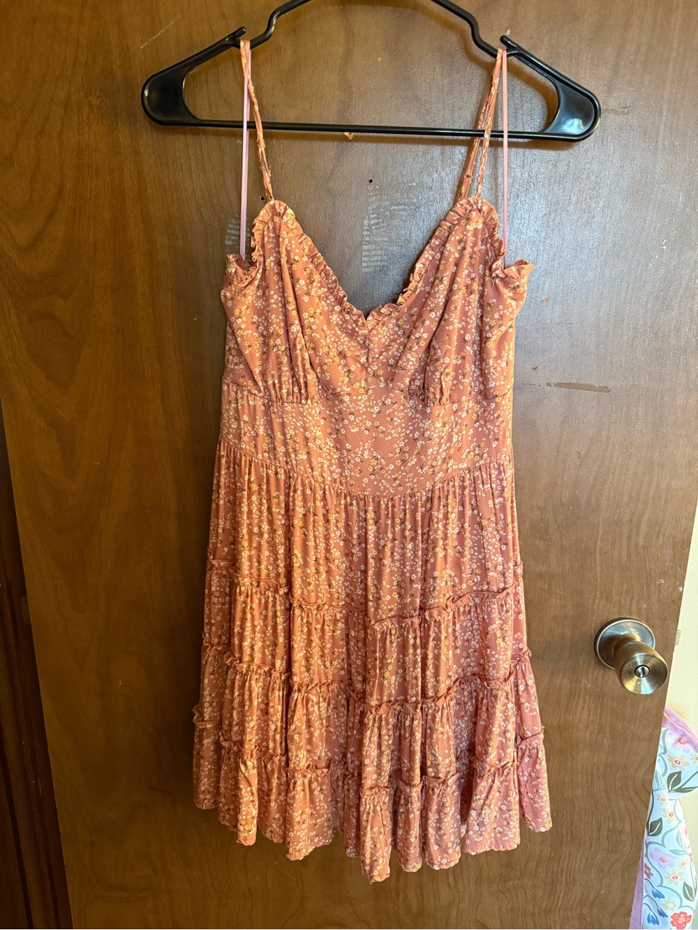 Trixxi Pink Floral Tiered Mini Dress
